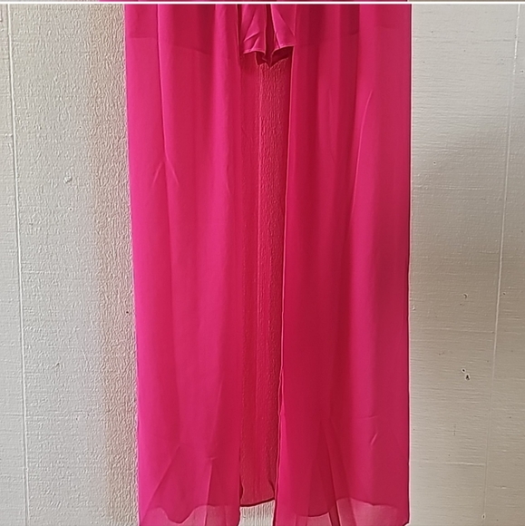 Ces Femme Women's Chiffon Romper-Dress Fuchia Size Small - Picture 4 of 6